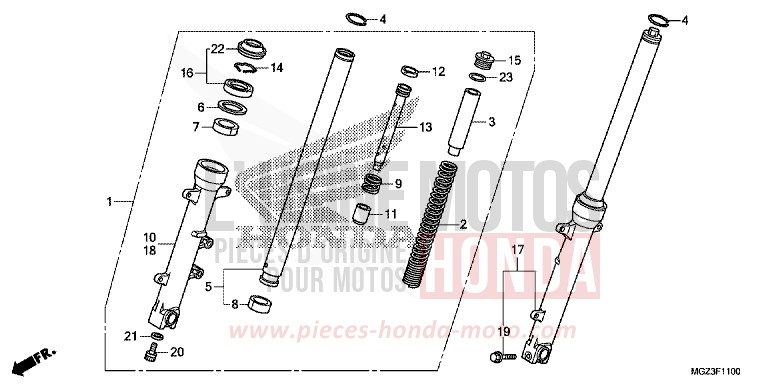 FORCELLA ANTERIORE per CBR500R ABS ROSS WHITE (NH196) del 2014